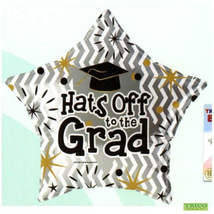 18″ Hats off to the Grad Mylar Star Balloon - G23 - $2.99