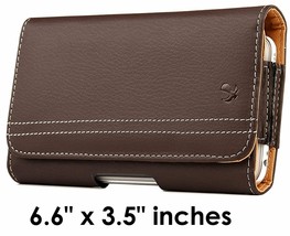 For Motorola Moto E7+ Plus - Brown PU Leather Pouch Belt Clip Holster Ca... - $18.99