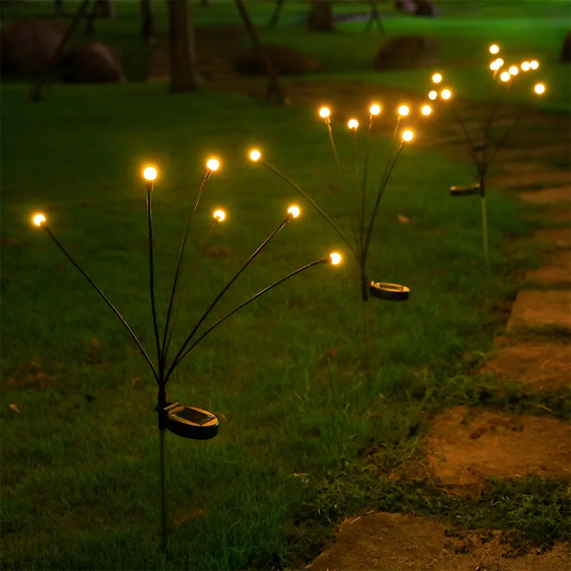 Solar burst Swaying Light Wind Blows Garden Light Outdoor Decorative Firefly Fir - £151.05 GBP