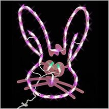 18" LED Lighted Easter Bunny Head Window Silhouette Decoration - $17.41