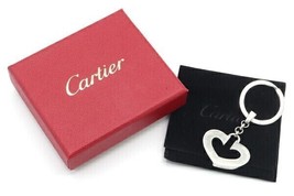 Cartier Heart silver ring Key Chain Ring Bag Charm Pendant top 7×3cm - £67.07 GBP