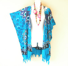 CB672 Abstract Women Rayon Batik Plus Cover Up Open Duster Cardigan - up... - $24.90