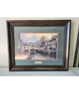 Thomas Kinkade COBBLESTONE BROOKE Home Interiors Hostess Library Ed. 24x... - $205.41 CAD