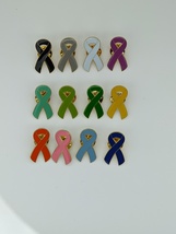 Awareness ribbon pin, cancer awareness ribbon pin, yellow awareness ribbon pin - £6.44 GBP
