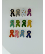 Awareness ribbon pin, cancer awareness ribbon pin, yellow awareness ribb... - £6.30 GBP