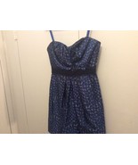 Beautiful BCBG Women Cocktail Party Prom Elengant Blue Polkadot Dress Sz 8 - £39.56 GBP