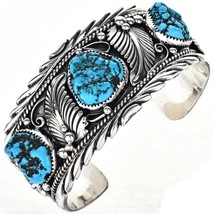 Navajo Big Boy Bracelet Mens Cuff Turquoise Silver Colin Farrell&#39;s Style s7-8.5 - £556.18 GBP+