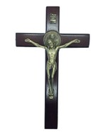 St.Benedict Medal Crucifix Jesus Wood Cross Cruz de San Benito Protectio... - £18.55 GBP
