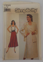 SIMPLICITY PATTERN #7894 MISSES TOP SKIRT LOOSE SHIRT WOMENS SZ 16 UNCUT... - $7.99