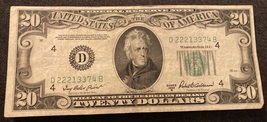 1950 B $20 Federal Reserve Note Slightly Off Center Cut Error  20240009 - £58.96 GBP