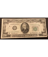 1950 B $20 Federal Reserve Note Slightly Off Center Cut Error  20240009 - £59.75 GBP