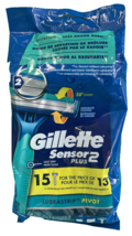 Gillette Sensor2 Plus Pivoting Head Men&#39;s Disposable Razors 15 per pack NEW - $14.36