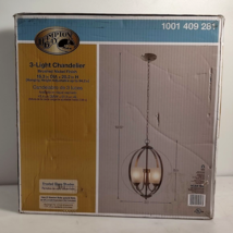 Hampton Bay Findlay 3-Light Brushed Nickel Chandelier with Etched White ... - $89.10