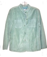 Charter Club Mint Green Genuine Suede Leather Jacket Size Medium - £47.16 GBP