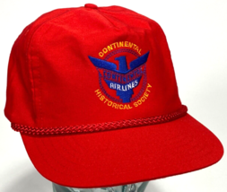 Continental Airlines Historical Society Trucker Hat-Red-Strapback-Rope B... - £25.75 GBP