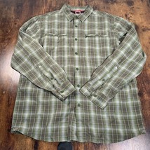 The North Face Shirt Mens L Green Button Down Fishing Hiking Long Sleeve... - $19.79