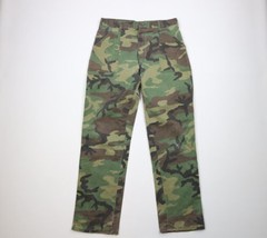 Vtg 70s Streetwear Mens 34x34 Distressed Camouflage Wide Leg Fatigue Pants USA - £74.91 GBP