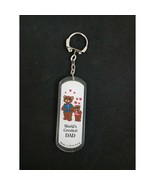 Vintage World&#39;s Greatest Dad Teddy Bear Key chain Hong Kong - $6.50