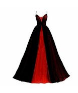 Plus Size Gothic Ball Gown Wedding Prom Dresses Long V Neck Black Tulle ... - $124.73