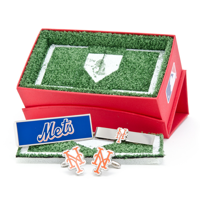 New York Mets Cufflinks, Money Clip and Tie Bar Gift Set - £80.34 GBP