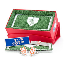 New York Mets Cufflinks, Money Clip and Tie Bar Gift Set - £79.09 GBP