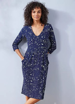 Freestyle Ola Star Print Navy Jersey Pocket Dress  UK 12   (FMS2 -11) - £24.31 GBP