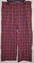 Excellent Mens Merona Red Plaid Super Soft Flannel Pajama Lounge Pant Size Xl - £19.93 GBP