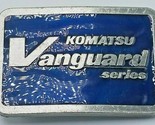 Vintage 1985 Komatsu Vanguard Series Pewter and Blue Enamel Belt Buckle - $13.32