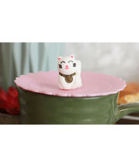Set Of 4 Pink Maneki Neko Cat Reusable Silicone Coffee Tea Mug Cup Cover... - £11.87 GBP