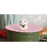 Set Of 4 Pink Maneki Neko Cat Reusable Silicone Coffee Tea Mug Cup Cover... - £11.84 GBP