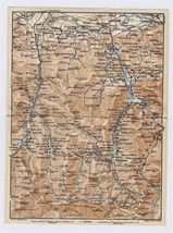 1914 Antique Map Of Vicinity Of BAGNERES-DE-LUCHON / HAUTE-GARONNE / France - £16.80 GBP