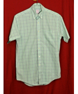 Brooks Brothers 346 Men&#39;s S Summer Green Blue Plaid Button Shirt SS Non ... - $38.29 CAD