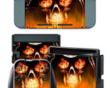 For Nintendo Switch Skull Flames Console &amp; Joy-Con Controller Decal Viny... - £9.39 GBP