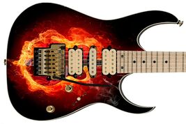 Guitar Skin Axe Wrap Re-skin - Fire Red Guitar 764 - $44.50+