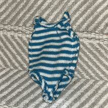 1989 Hasbro Maxie Doll Cheerleader Striped Blue White Bodysuit Leotard E4 - $7.79