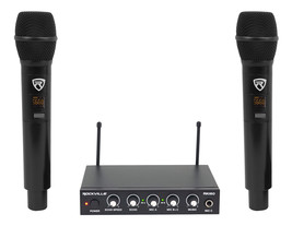 Rockville RKI60 Dual UHF 8 Chan Wireless Microphone Karaoke Interface+Mic Mixer - £99.89 GBP
