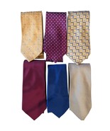Michael Kors 100% Silk Tie Necktie Stripe Geo Tie Red Blue Gold 3.5&quot; Lot... - £33.50 GBP