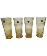 Vintage Hand Made Blown Glass Amalfi Amber Glass Tumblers Made In Bohemi... - $74.01 CAD