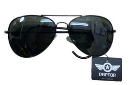 Raptor Black Metal Frame Green Lens Aviator Sunglasses One Pair NWT - $12.60