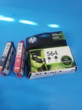4 Pack Genuine HP two 564 Black + Black and Magenta XL Ink Cartridges - £19.73 GBP