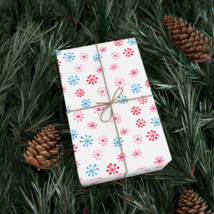 Colorful Snowflake Present Gift Wrap Paper, Eco-Friendly - £9.50 GBP