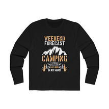 Weekend Forecast: Camping Funny Beer T-Shirt Men&#39;s Long Sleeve Slim Fit ... - £29.54 GBP+