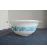 Glasbake mixing baking bowl round Cinderella white blue J2354 handles vi... - $19.55