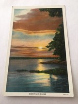 Vintage Postcard Unposted Sunset Over Water In Maine ME - £1.86 GBP