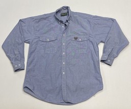 Vintage American Eagle Shirt Mens Small Blue Denim Cotton Button Down 90s Y2K - £10.44 GBP