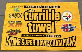 Myron Cope's Pittsburgh Steelers 5X 5 Time Super Bowl Champions Terrible Towel - $14.49