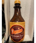 8&quot; Domino Liquid Brown Sugar Decorative Glass Bottle EMPTY *Pre-Owned* qqq1 - $15.99