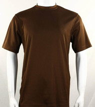 Men Dressy T-Shirt  Log-In Uomo Soft Crew Neck Silky Short Sleeves 218 Cognac - £30.84 GBP