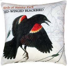 Red-Winged Black Bird Pillow 18X18, with Polyfill Insert - £39.92 GBP