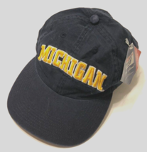 $20 Vintage 90s Michigan Wolverines Navy Blue Yellow Game Cap Hat One Size New - $20.13